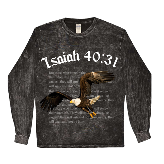 Unisex Mineral Wash Long Sleeve T-Shirt | Isaiah 40:31