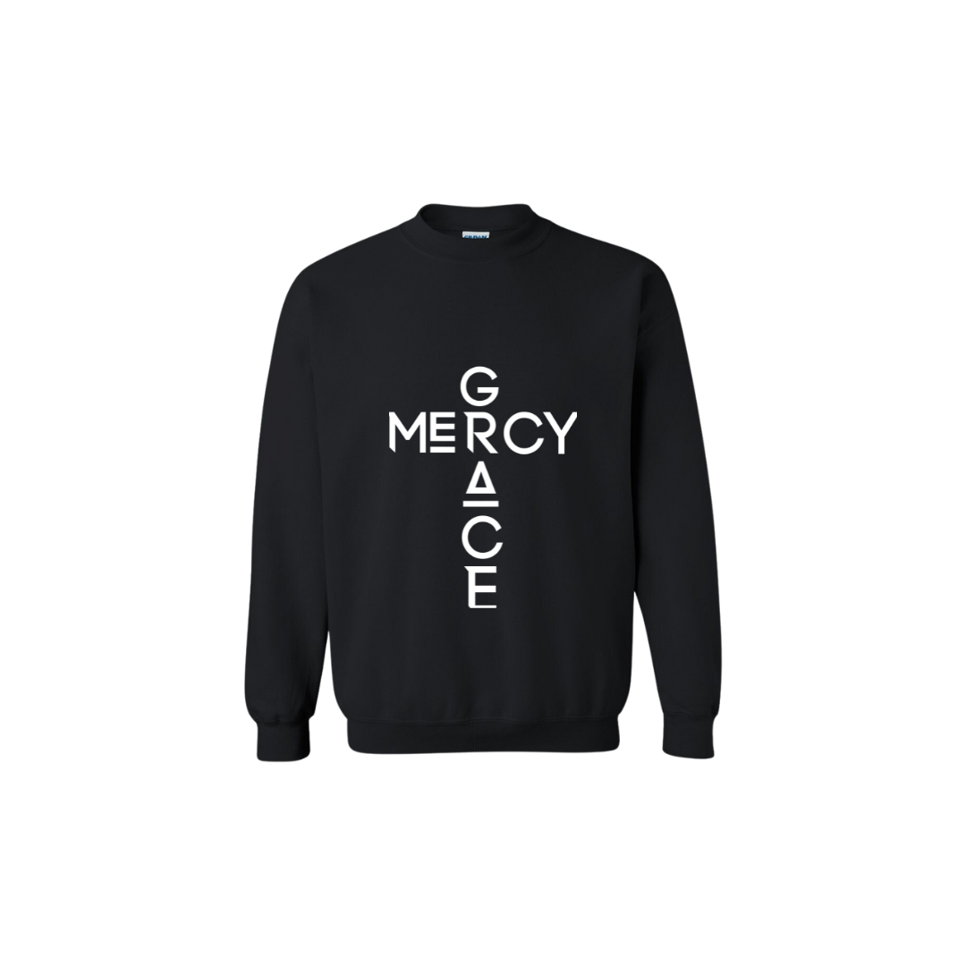 GRACE AND MERCY - CREWNECK SWEATSHIRT BLACK